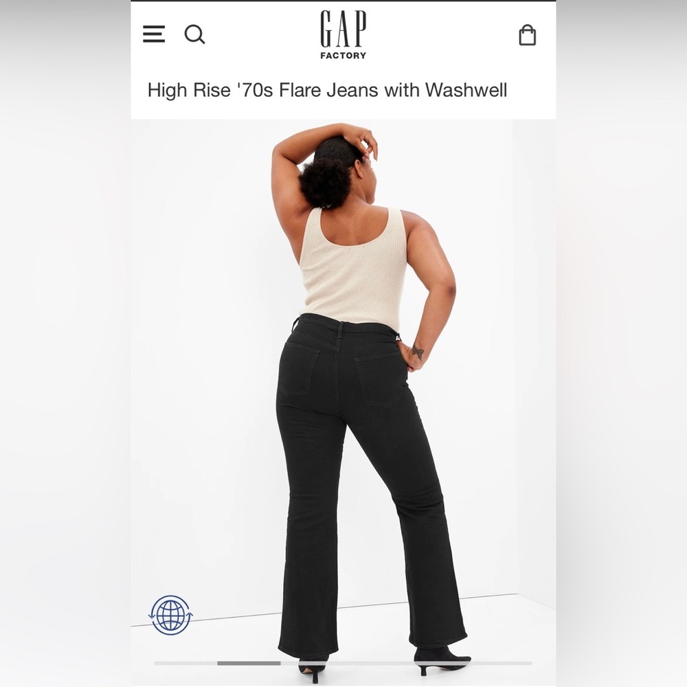 Gap High Rise 70’s Flare Jeans with Washwell